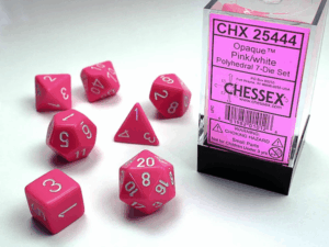 Chessex Polyhedral Set (7) Opaque Pink/White