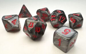 Chessex Mini-hedral Set (7) Velvet Black/Red