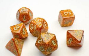 Chessex Mini-hedral Set (7) Glitter Gold/Silver