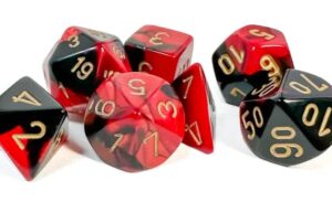 Chessex Mini-hedral Set (7) Gemini Black-Red/Gold