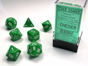 Chessex Polyhedral Set (7) Opaque Green/White