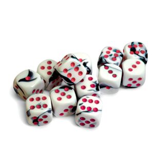 Chessex 16mm d6 Set (12) Gemini Black-White/Pink