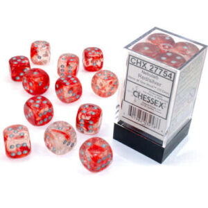 Chessex 16mm d6 Set (12) Nebula Red/Silver