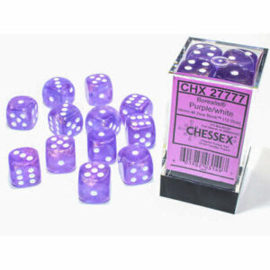 Chessex 16mm d6 Set (12) Luminary Purple with White