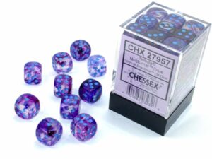 Chessex 12mm d6 set (36) Nebula Nocturnal/Blue
