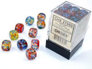 Chessex 12mm d6 Set (36) Nebula Primary/Blue