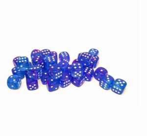 Chessex 12mm d6 Set (36) Nebula Luminary Aura/White