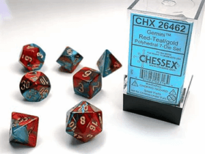 Chessex Mini-hedral Set (7) Gemini Red-Teal/Gold