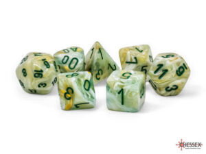Chessex Mega-hedral Set (7) Marble Green/dark green