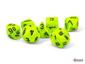 Chessex Mega-hedral Set (7) Vortex Bright Green/black
