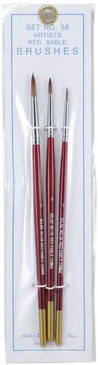 Atlas Brush Company Red Sable Brushes 58