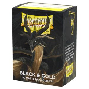 Dragon Shield Dual Matte Sleeves - Black and Gold