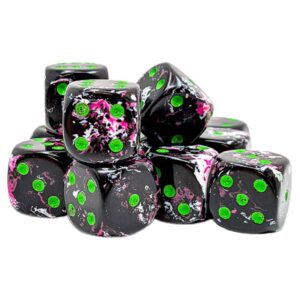 Chessex 16mm d6 Set (12) Brush Paintball